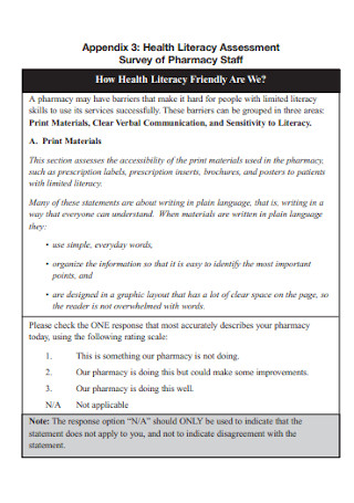 Health Literacy Assessment 