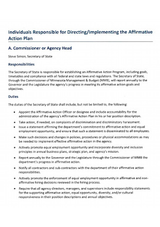 Implementing Affidavit Action Plan