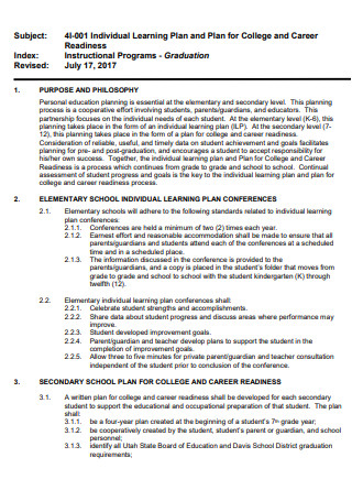 Individual Learning Plan For College and Career