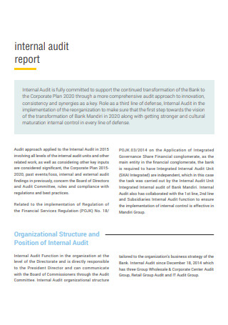 Internal Audit Report Template