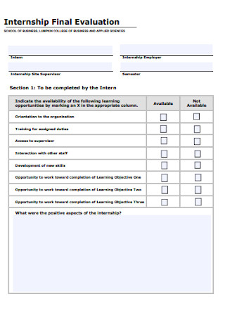 Internship Final Evaluation 