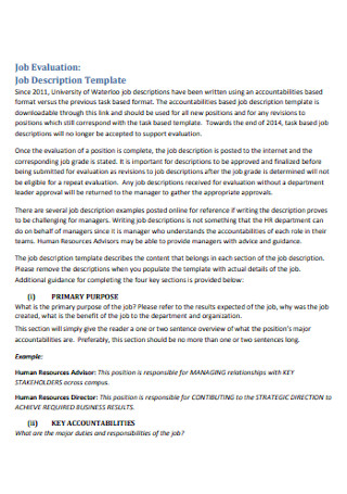 Job Evaluation Report Format