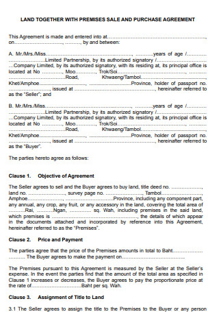 Land Sales Agreement Template