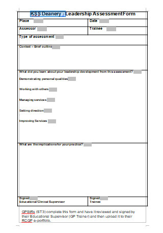 Leadership Assessment Form