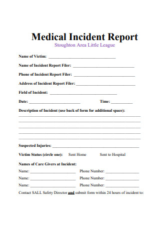 Medical Incident Report in PDF