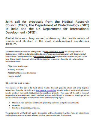 health research proposal samples