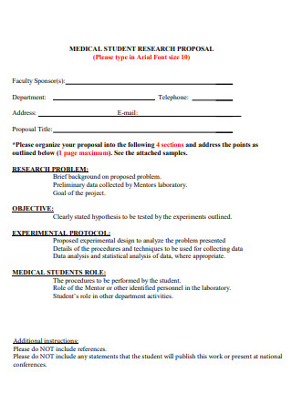 research proposal medicine