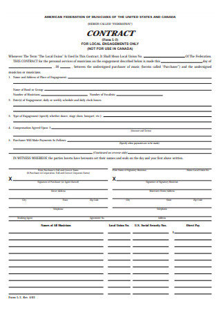 Musician Contract in PDF
