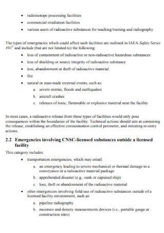 Nuclear Emergency Response Plan