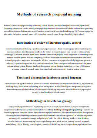 7+ FREE Nursing Research Proposal Samples to Download
