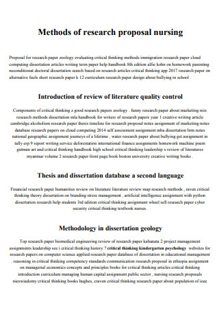 quantitative nursing research proposal topics