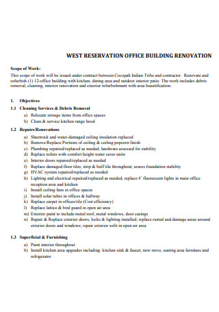 Office Building Renovation Scope of Work