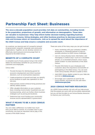 Partnership Business Fact Sheet