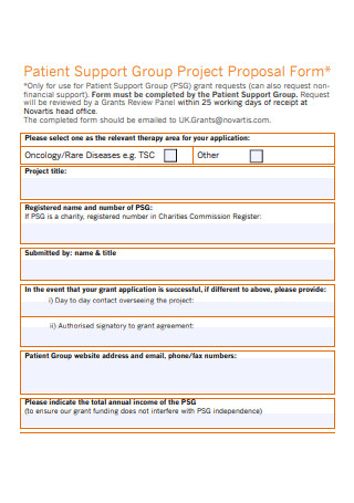 Patient Support Group Project Proposal Form