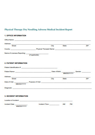 Physical Therapy Medical Incident Report