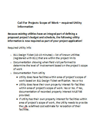 Project Scope of Work in DOC