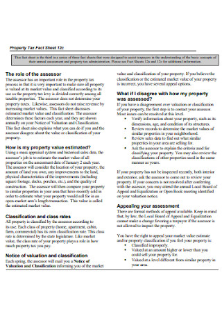 Property Financial Tax Fact Sheet