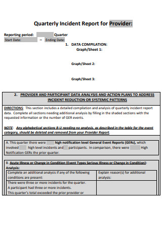 Provider Incident Report Template