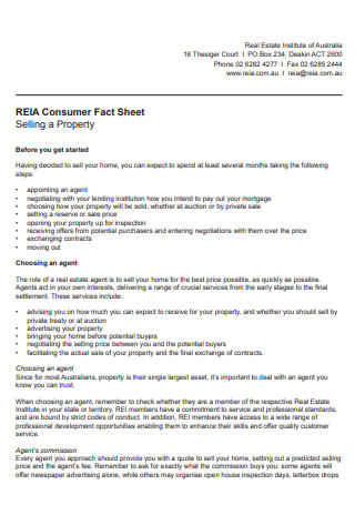 Real Estate Consumer Fact Sheet