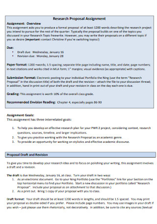 Research Proposal Assignment Template