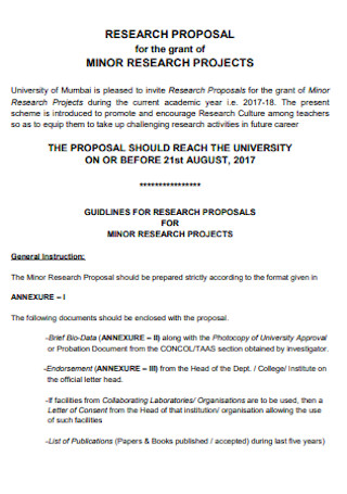 Research Proposal for Minor Project