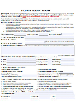 Security Incident Report Format