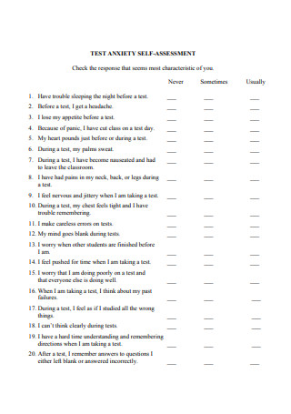 Self Assessment in PDF