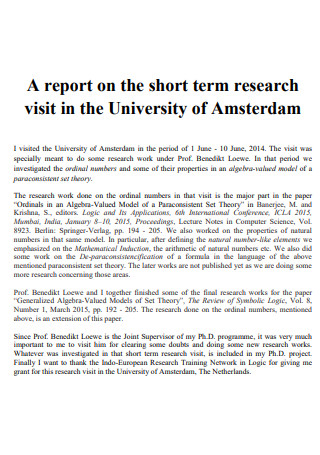 Short Term Research Report