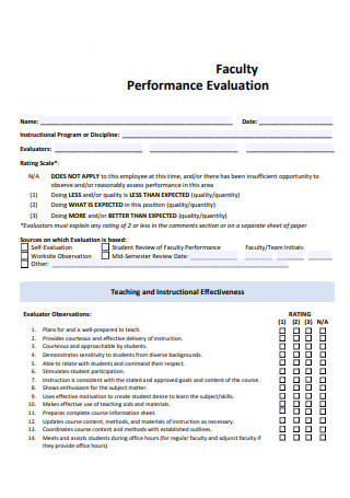 Simple Faculty Performance Evaluation