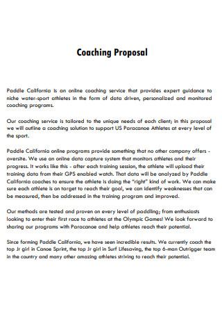 Standard Coaching Proposal