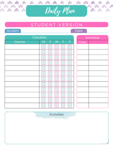 Student Daily Plan