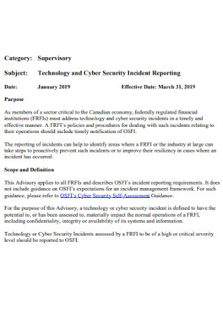 Technology and Cyber Security Incident Report