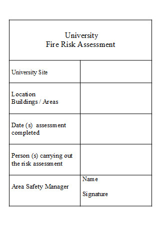 University Fire Risk Assessment