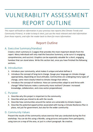 Vulnerability Assessment Report Outline