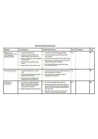 Warehouse Risk Assessment in PDF