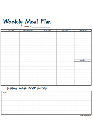 Weekly Meal Plan Example