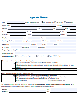 Agency Profile Form