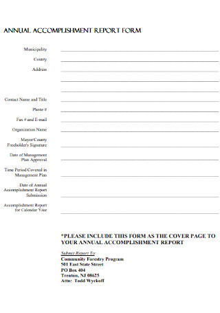 Annual Accomplishment Report Form