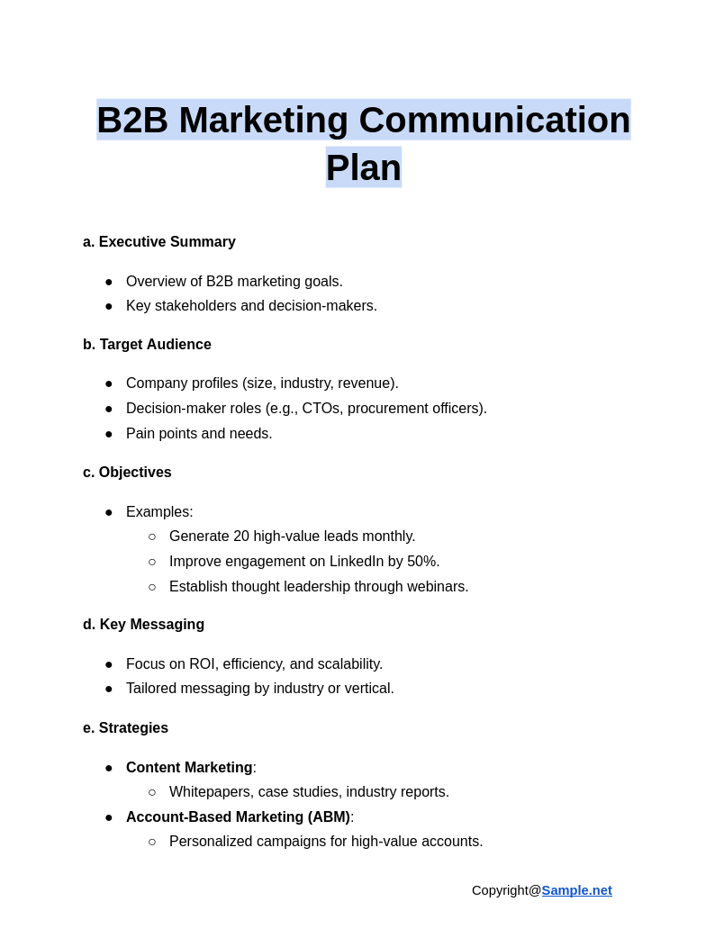 B2B Marketing Communication Plan Google Docs 12 23 2024 10 14 AM