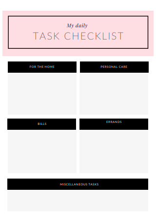 Basic Daily Task Checklist