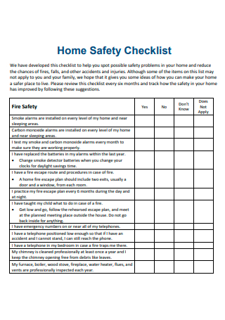 39 FREE Home Safety Checklist Samples To Download