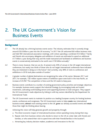 Business Event Action Plan