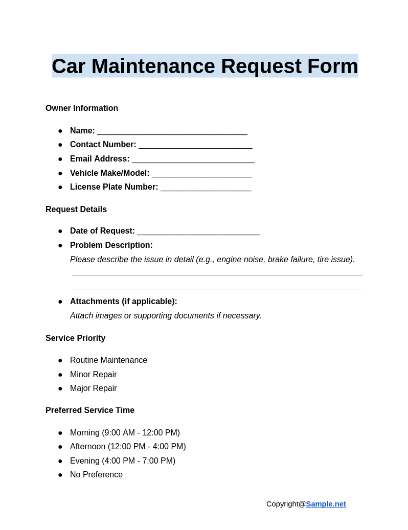 Car Maintenance Request Form Google Docs 12 31 2024 03 57 PM