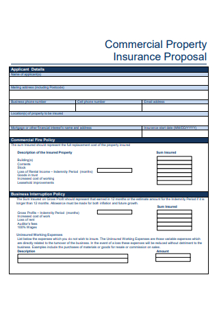 Commercial Property Insurance Proposal