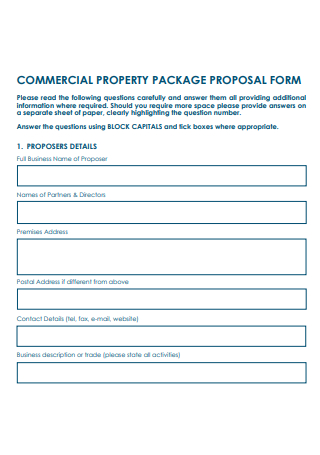 Commercial Property Proposal Form