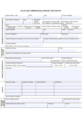 Commnicable Disease Case Report