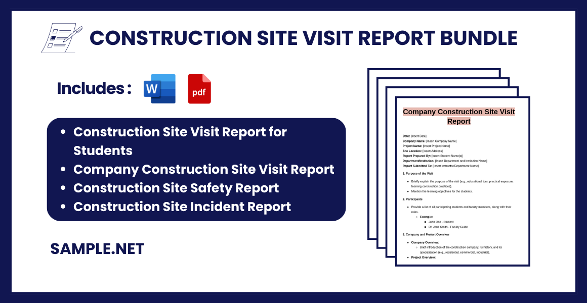 construction site visit report bundle