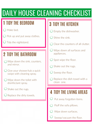 Daily House Cleaning Checklist
