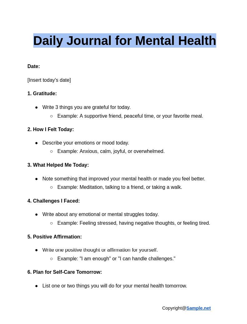 Daily Journal for Mental Health Google Docs 01 10 2025 10 50 AM