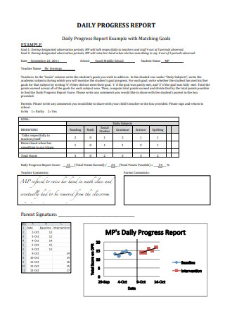 Daily Progress Report Example